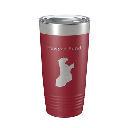 Sawyer Pond Tumbler Lake Map Travel Mug Insulated Laser Engraved Coffee Cup Maine 20 oz-18