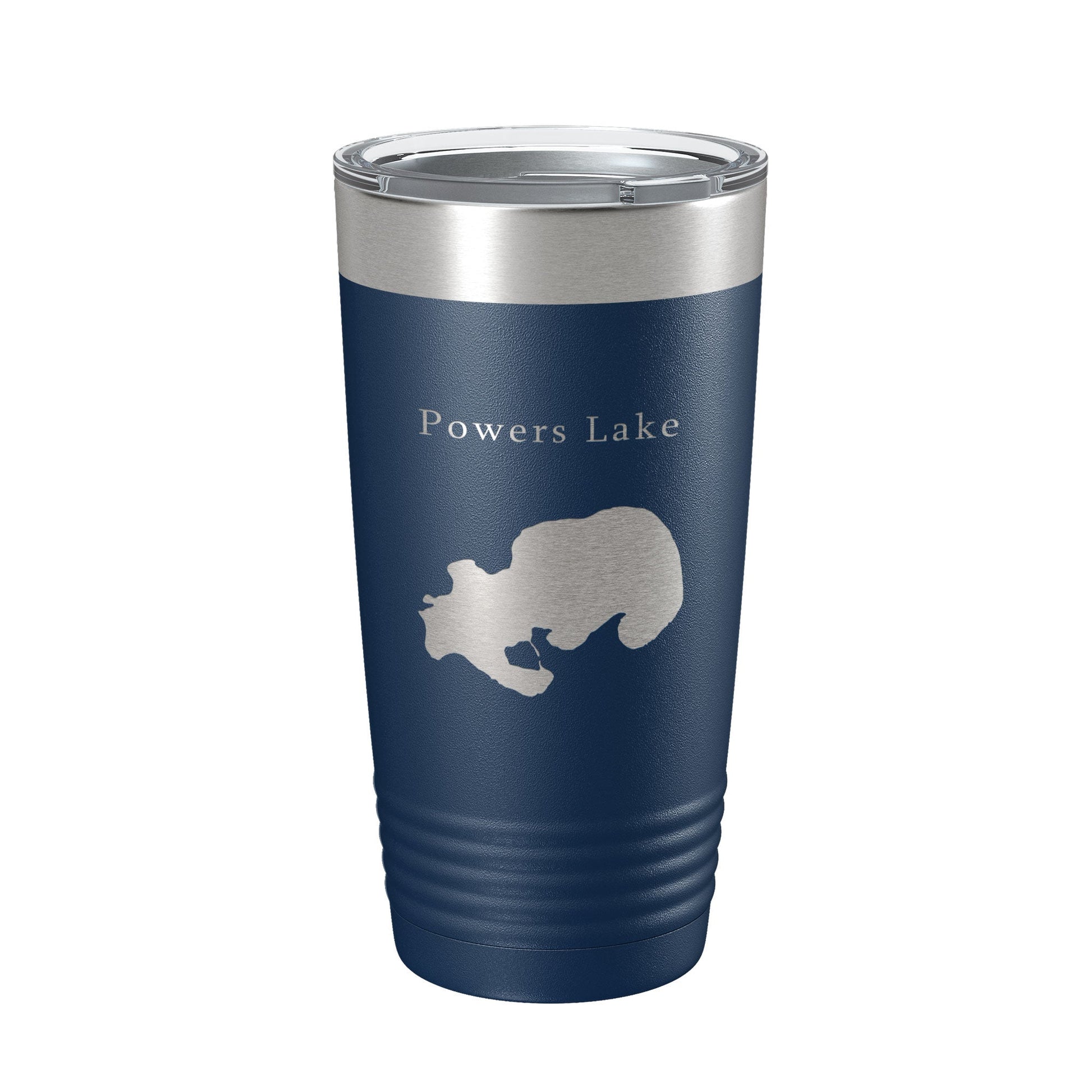 Powers Lake Map Tumbler Travel Mug Insulated Laser Engraved Coffee Cup Wisconsin 20 oz-2