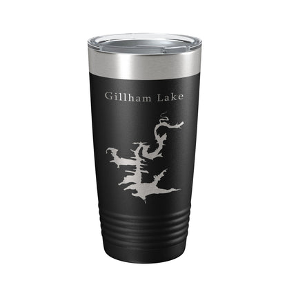 Gillham Lake Map Tumbler Travel Mug Insulated Laser Engraved Coffee Cup Arkansas 20 oz-0