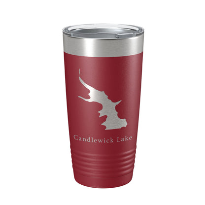 Candlewick Lake Map Tumbler Travel Mug Insulated Laser Engraved Coffee Cup Illinois 20 oz-18