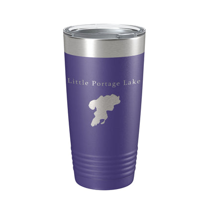 Little Portage Lake Map Tumbler Travel Mug Insulated Laser Engraved Coffee Cup Huron River Chain of Lakes Michigan 20 oz-15
