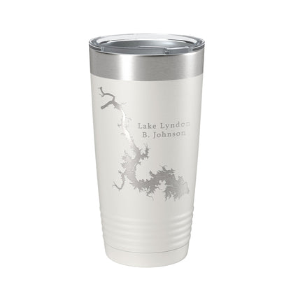 Lake Lyndon B. Johnson Map Tumbler Travel Mug Insulated Laser Engraved Coffee Cup Texas 20 oz-7