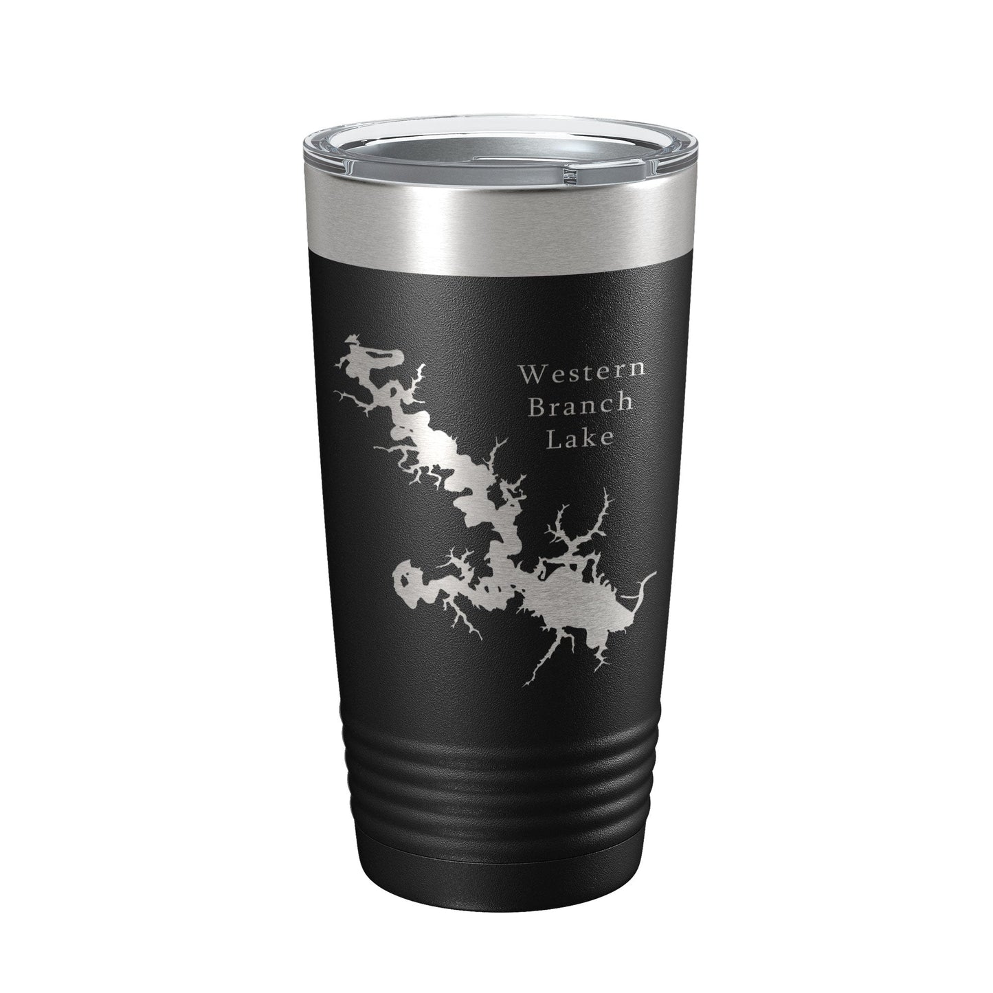 Western Branch Lake Reservoir Map Tumbler Travel Mug Insulated Laser Engraved Coffee Cup Suffolk Virginia 20 oz-5