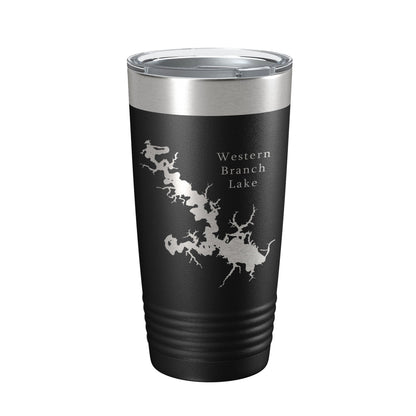 Western Branch Lake Reservoir Map Tumbler Travel Mug Insulated Laser Engraved Coffee Cup Suffolk Virginia 20 oz-5