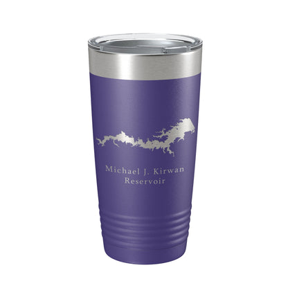 Michael J. Kirwan Reservoir Tumbler Lake Map Travel Mug Insulated Laser Engraved Coffee Cup Ohio 20 oz-15