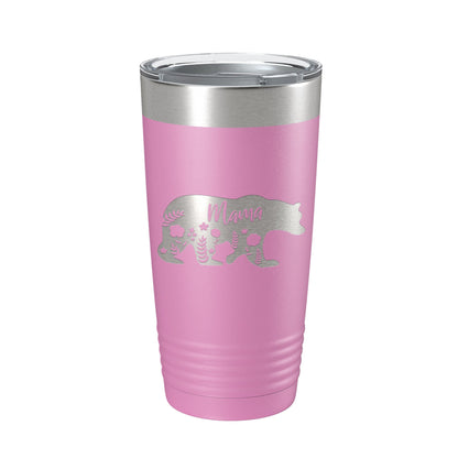 Mama Bear Tumbler Travel Mug Insulated Laser Engraved Coffee Cup Momma Mama Gift Mother's Day Floral 20 oz-14