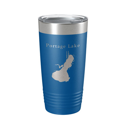 Portage Lake Map Tumbler Travel Mug Insulated Laser Engraved Coffee Cup Huron River Chain of Lakes Michigan 20 oz-6