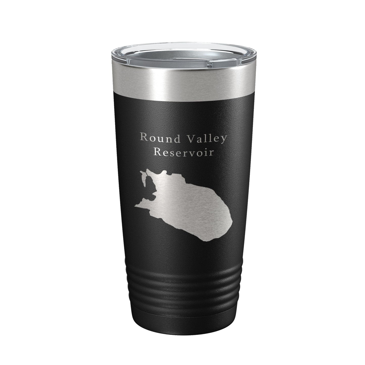 Round Valley Reservoir Tumbler Lake Map Travel Mug Insulated Laser Engraved Coffee Cup New Jersey 20 oz-0