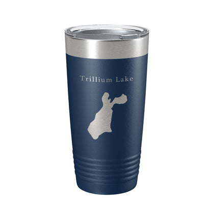 Trillium Lake Map Tumbler Travel Mug Insulated Laser Engraved Coffee Cup Oregon 20 oz-8