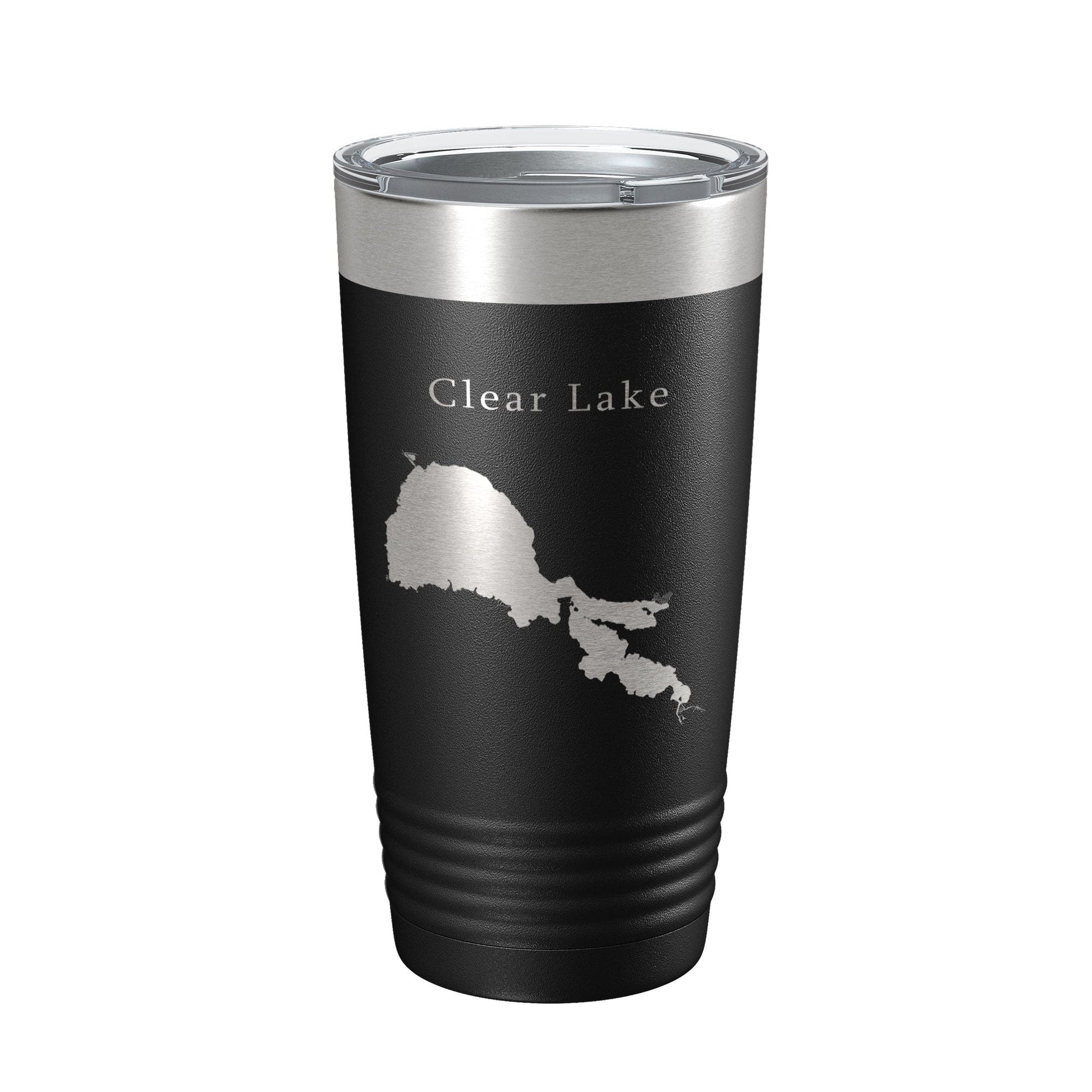 Clear Lake Map Tumbler Travel Mug Insulated Laser Engraved Coffee Cup California 20 oz-5