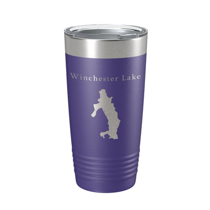 Winchester Lake Map Tumbler Travel Mug Insulated Laser Engraved Coffee Cup Connecticut 20 oz-15