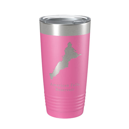 American Falls Reservoir Tumbler Lake Map Travel Mug Insulated Laser Engraved Coffee Cup Snake River Idaho 20 oz-11