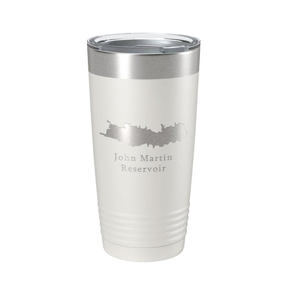 John Martin Reservoir Tumbler Lake Map Travel Mug Insulated Laser Engraved Coffee Cup Colorado 20 oz-1