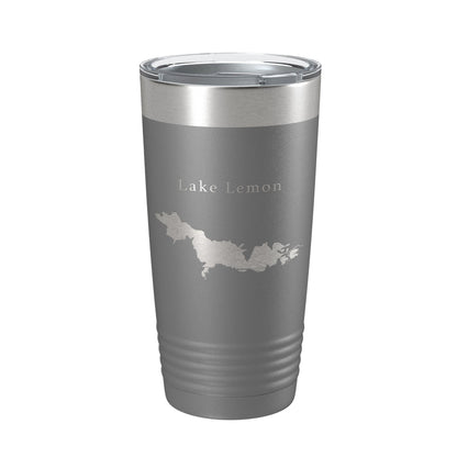 Lake Lemon Map Tumbler Travel Mug Insulated Laser Engraved Coffee Cup Indiana 20 oz-16