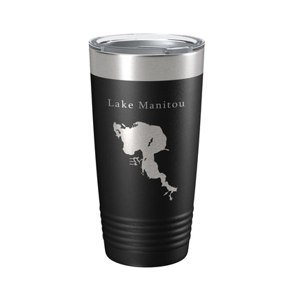 Lake Manitou Map Tumbler Travel Mug Insulated Laser Engraved Coffee Cup Indiana 20 oz-0