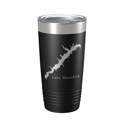 Lake Meredith Map Tumbler Travel Mug Insulated Laser Engraved Coffee Cup Texas 20 oz-0