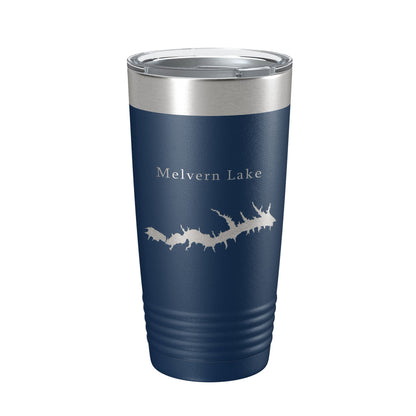 Melvern Lake Map Tumbler Travel Mug Insulated Laser Engraved Coffee Cup Kansas 20 oz-8