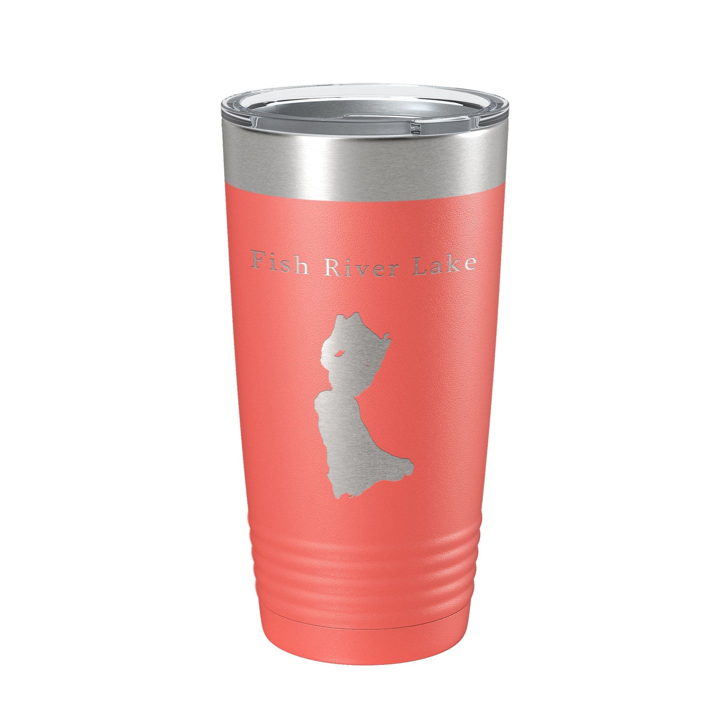 Fish River Lake Map Tumbler Travel Mug Insulated Laser Engraved Coffee Cup Maine 20 oz-20