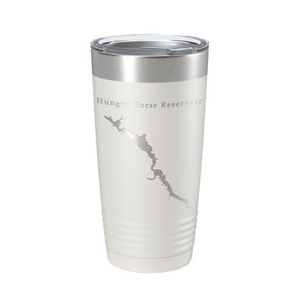 Hungry Horse Reservoir Tumbler Lake Map Travel Mug Insulated Laser Engraved Coffee Cup Montana 20 oz-1