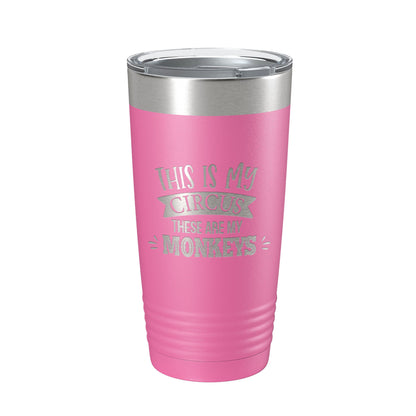 This Is My Circus These Are My Monkeys Tumbler Funny Mom Travel Mug Gift Insulated Laser Engraved Coffee Cup Mother's Day 20 oz-11