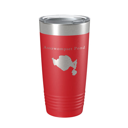 Assawompset Pond Tumbler Lake Map Travel Mug Insulated Laser Engraved Coffee Cup Massachusetts 20 oz-10