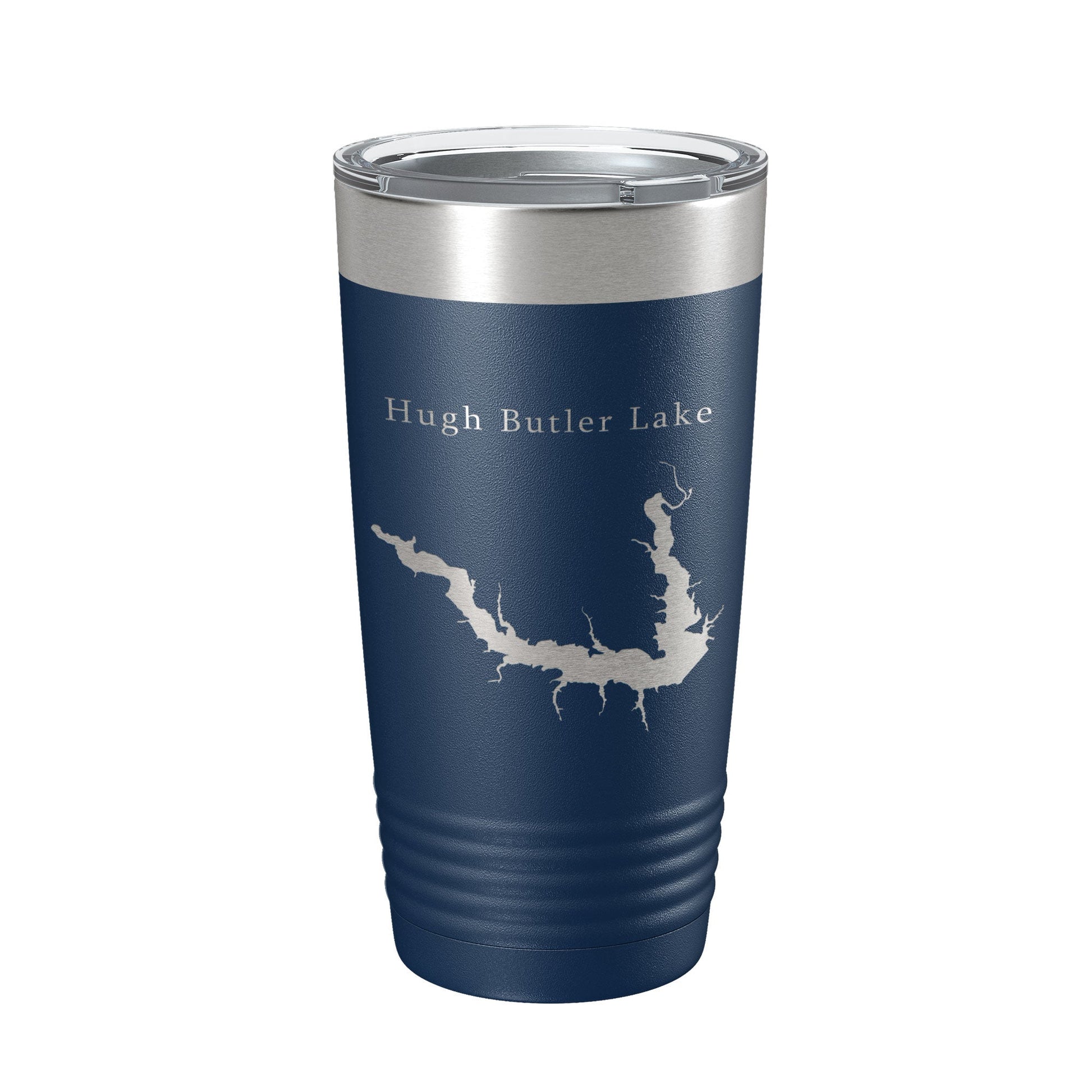 Hugh Butler Lake Map Tumbler Travel Mug Insulated Laser Engraved Coffee Cup Red Willow Reservoir Nebraska 20 oz-2