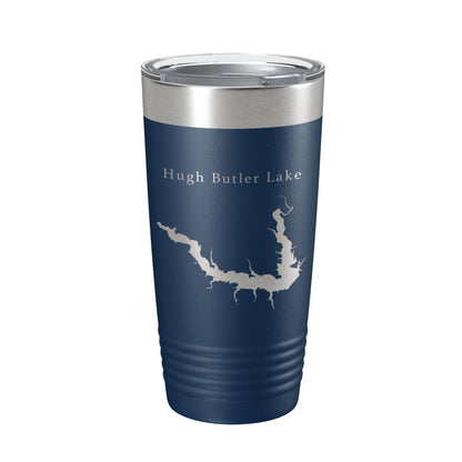 Hugh Butler Lake Map Tumbler Travel Mug Insulated Laser Engraved Coffee Cup Red Willow Reservoir Nebraska 20 oz-8