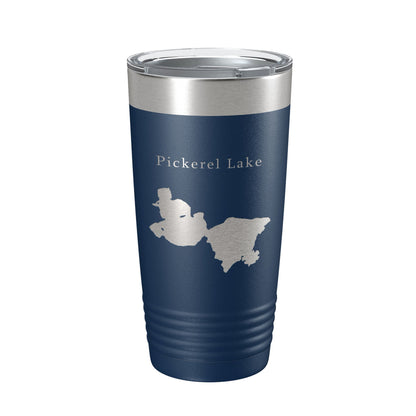 Pickerel Lake Map Tumbler Travel Mug Insulated Laser Engraved Coffee Cup Wisconsin 20 oz-8
