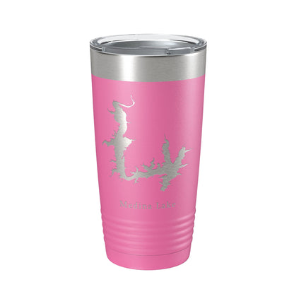 Medina Lake Map Tumbler Travel Mug Insulated Laser Engraved Coffee Cup Texas 20 oz-11