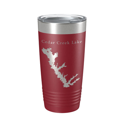 Cedar Creek Lake Reservoir Map Tumbler Travel Mug Insulated Laser Engraved Coffee Cup Texas 20 oz-18
