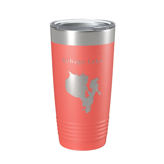 Sebago Lake Map Tumbler Travel Mug Insulated Laser Engraved Coffee Cup Maine 20 oz-20