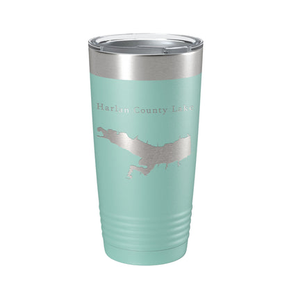Harlan County Lake Map Tumbler Travel Mug Insulated Laser Engraved Coffee Cup Nebraska 20 oz-12