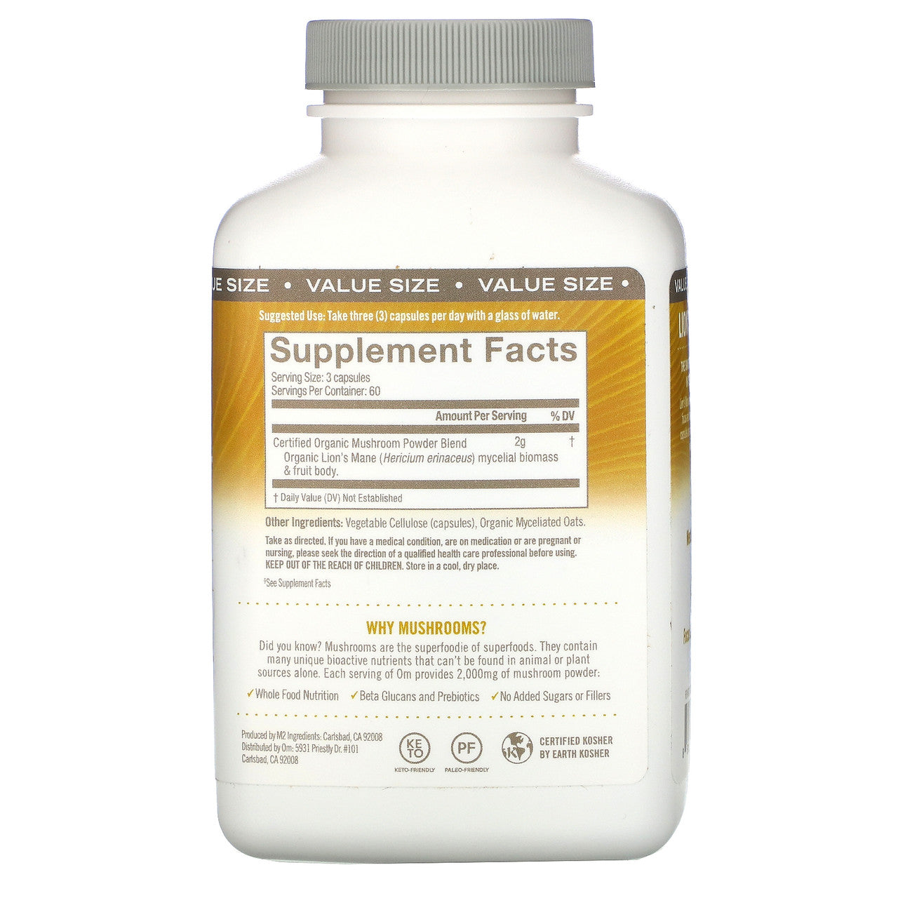 OM MUSH SPRFD LION MANE ( 1 X 180 CT   )-1