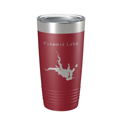 Pyramid Lake Map Tumbler Travel Mug Insulated Laser Engraved Coffee Cup California 20 oz-18