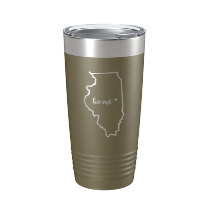 Illinois Tumbler Home State Travel Mug Insulated Laser Engraved Map Coffee Cup 20 oz-21