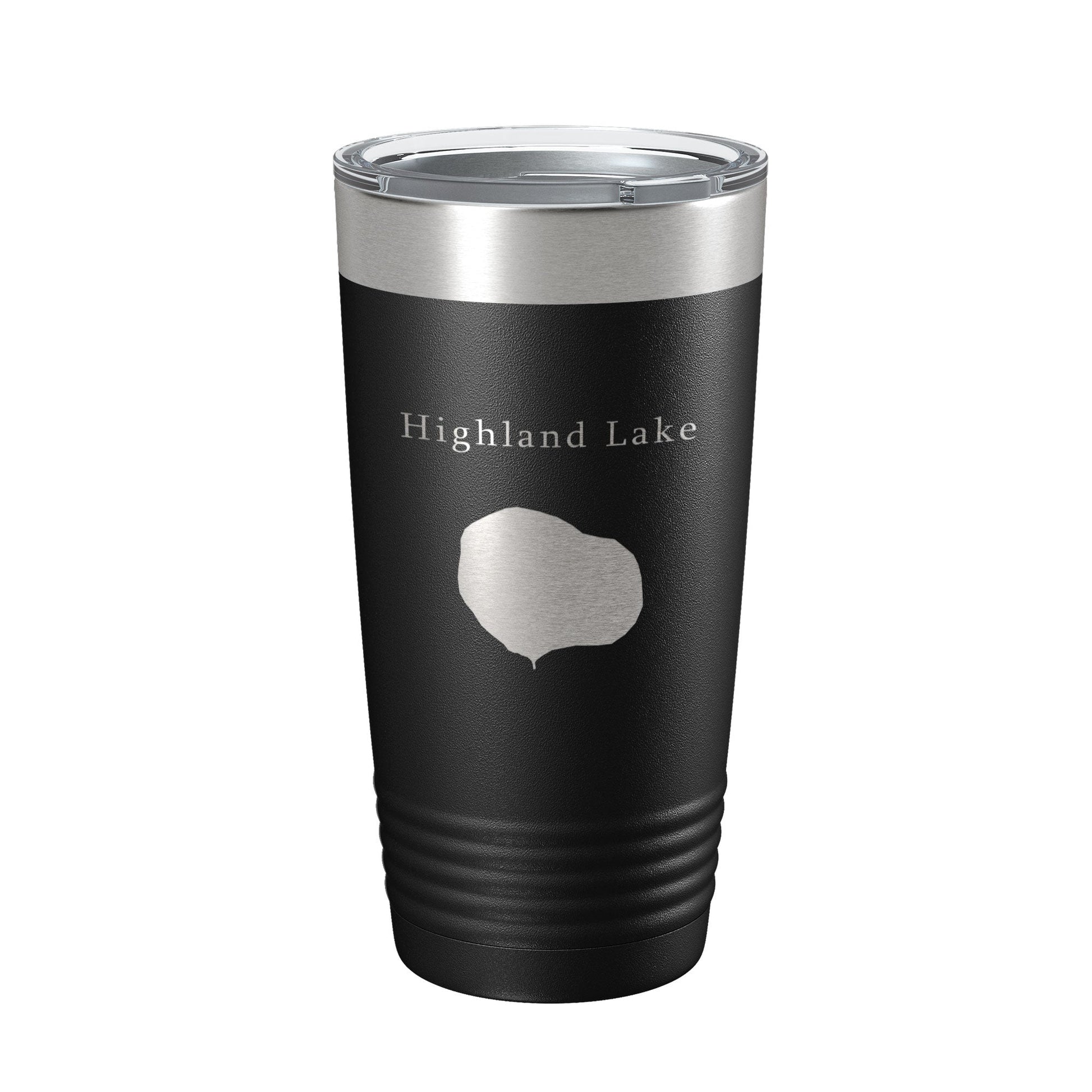 Highland Lake Map Tumbler Travel Mug Insulated Laser Engraved Coffee Cup Illinois 20 oz-0