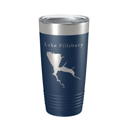 Lake Pillsbury Map Tumbler Travel Mug Insulated Laser Engraved Coffee Cup California 20 oz-2