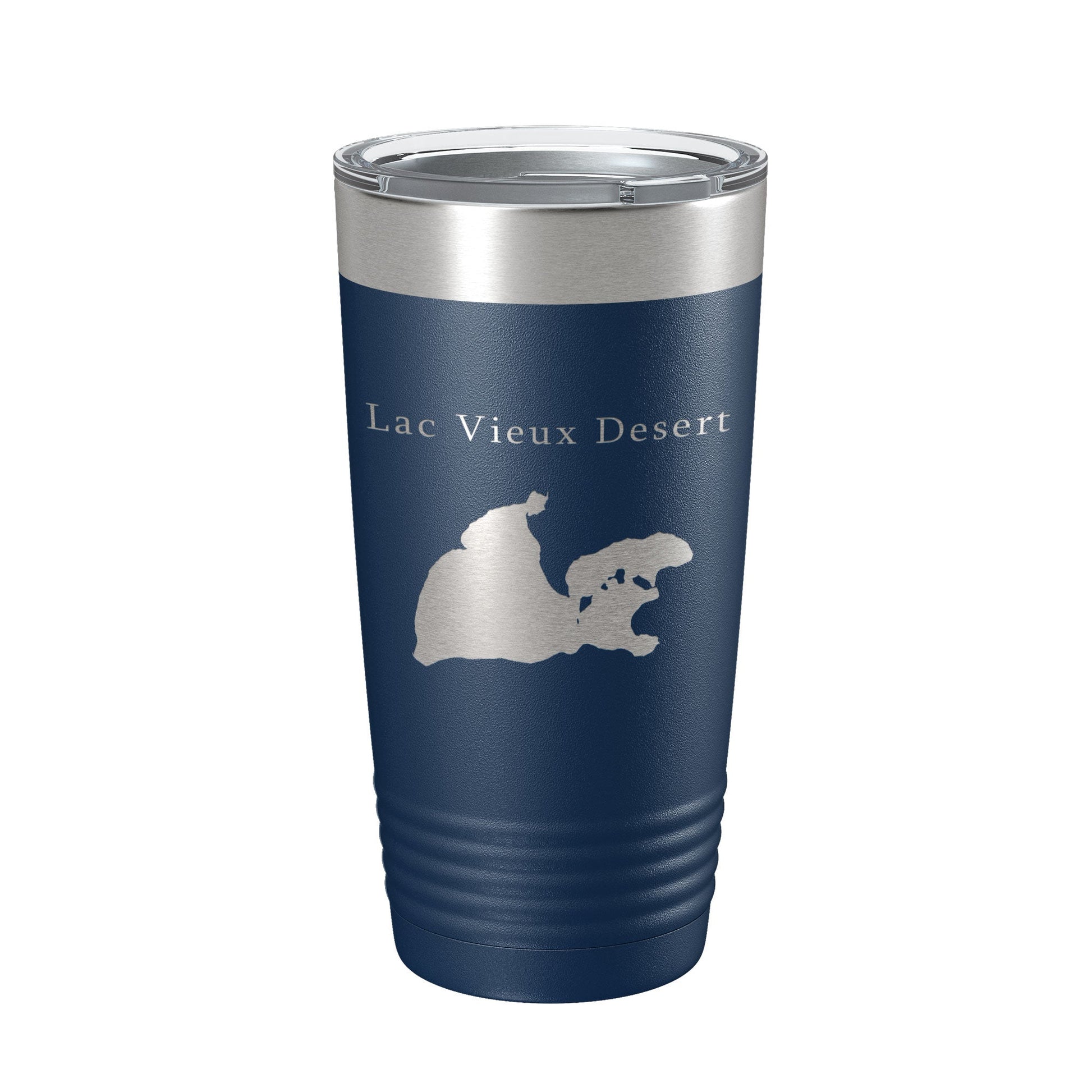 Lac Vieux Desert Tumbler Lake Map Travel Mug Insulated Laser Engraved Coffee Cup Michigan Wisconsin 20 oz-2