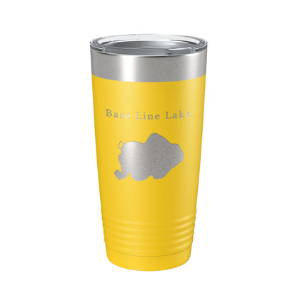 Base Line Lake Map Tumbler Travel Mug Insulated Laser Engraved Coffee Cup Huron River Chain of Lakes Michigan 20 oz-4