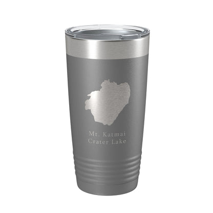Mt. Katmai Crater Lake Map Tumbler Travel Mug Insulated Laser Engraved Coffee Cup Alaska 20 oz-16