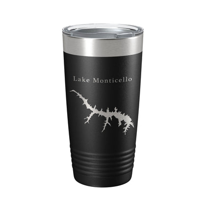 Lake Monticello Map Tumbler Travel Mug Insulated Laser Engraved Coffee Cup Virginia 20 oz-0
