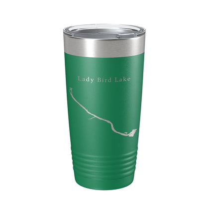 Lady Bird Lake Map Tumbler Travel Mug Insulated Laser Engraved Coffee Cup Austin Texas 20 oz-9