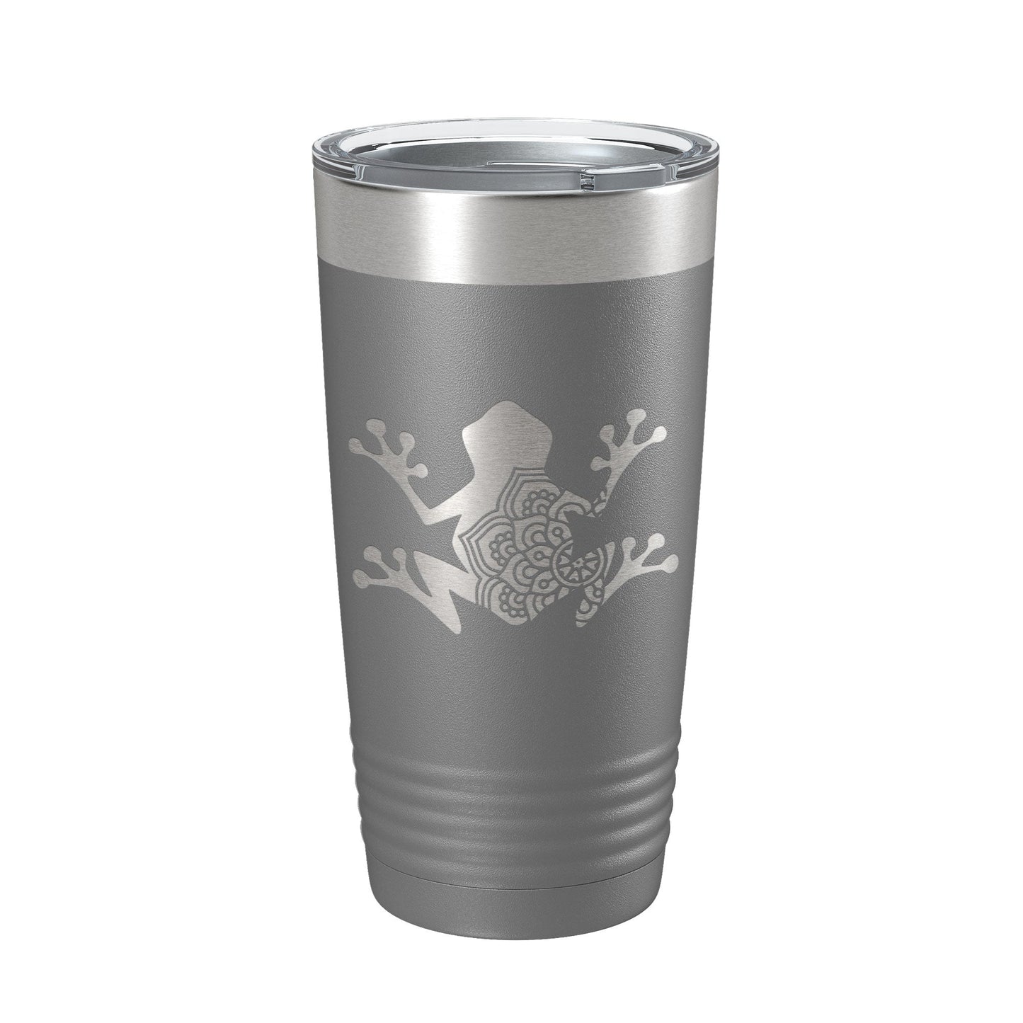 Frog Mandala Tumbler Travel Mug Insulated Laser Engraved Coffee Cup Frog Zentangle Pattern Design Gift 20 oz-16