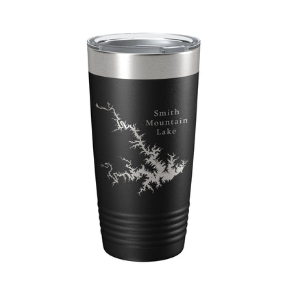 Smith Mountain Lake Map Tumbler Travel Mug Insulated Laser Engraved Coffee Cup Virginia 20 oz-0