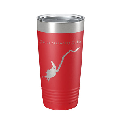 Great Sacandaga Lake Map Tumbler Travel Mug Insulated Laser Engraved Coffee Cup New York 20 oz-10