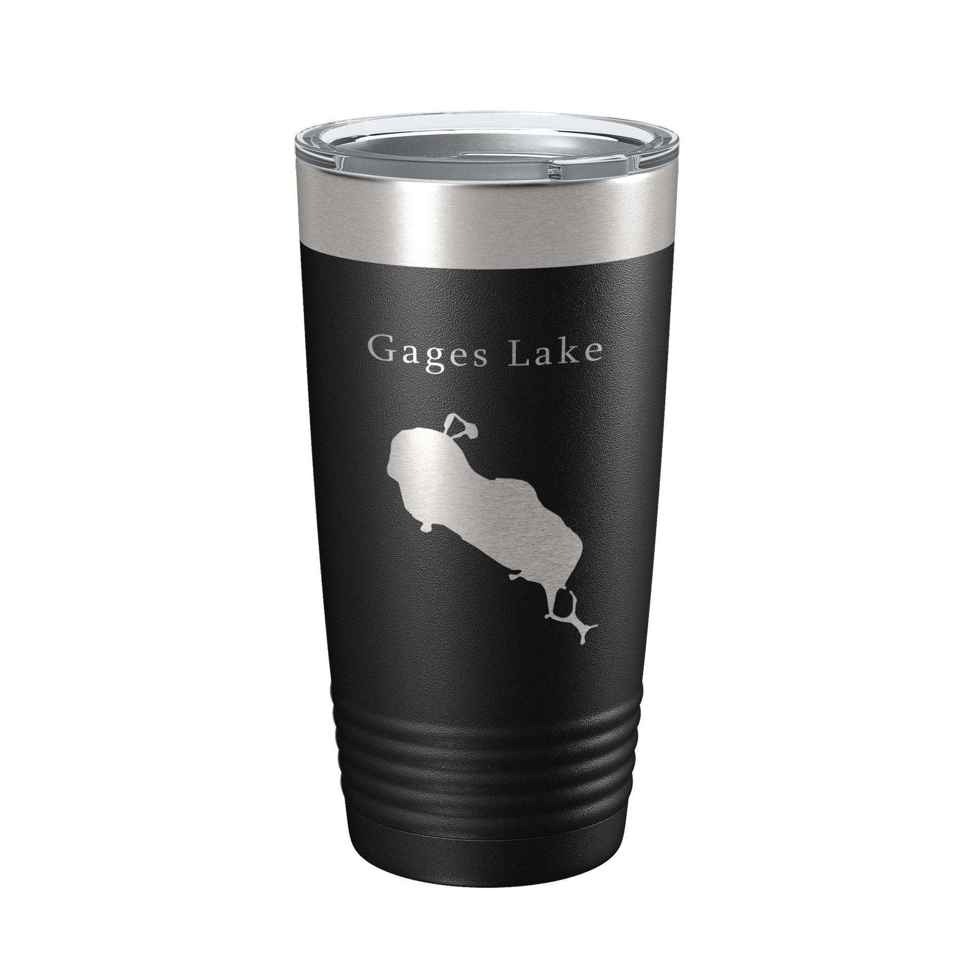 Gages Lake Map Tumbler Travel Mug Insulated Laser Engraved Coffee Cup Illinois 20 oz-0