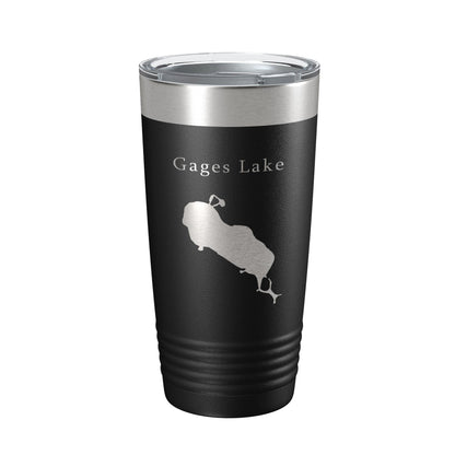 Gages Lake Map Tumbler Travel Mug Insulated Laser Engraved Coffee Cup Illinois 20 oz-5