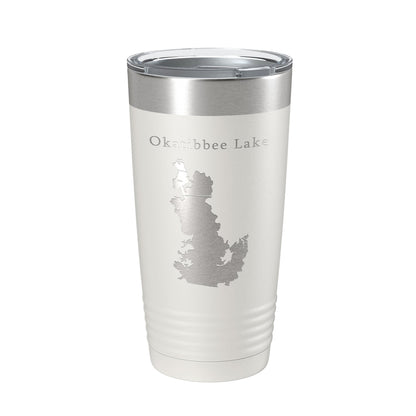 Okatibbee Lake Map Tumbler Travel Mug Insulated Laser Engraved Coffee Cup Mississippi 20 oz-7