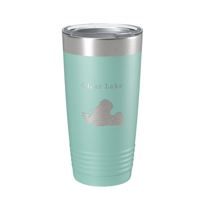 Clear Lake Map Tumbler Travel Mug Insulated Laser Engraved Coffee Cup Indiana 20 oz-12