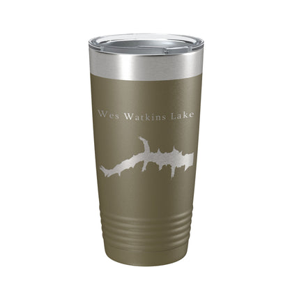 Wes Watkins Lake Map Tumbler Travel Mug Insulated Laser Engraved Coffee Cup Oklahoma 20 oz-21